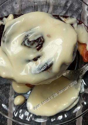 Foto resep Cinnamon Bun with Cream Cheese Frosting (tanpa ulen)