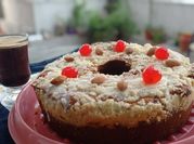 Una foto de budin con cerezas en almibar
