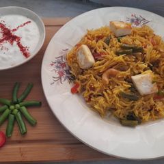 A picture of Veg paneer pulav.