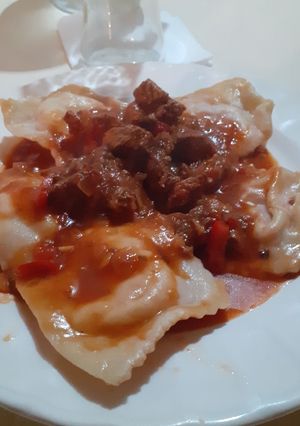 Una foto de Ravioles caseros de Jamón y queso