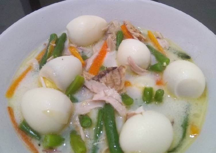 Cara Gampang Menyiapkan Ikan cue &amp; telor puyuh masak santan, Lezat