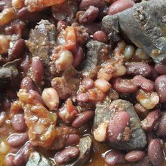A picture of Githeri and liver.