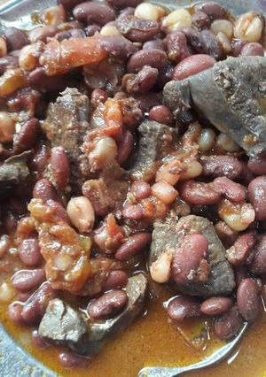 A picture of Githeri and liver.