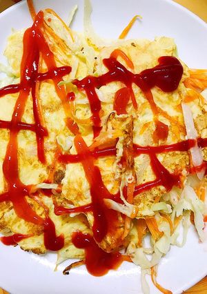 Hình của món Bánh trứng bắp cải eat clean.