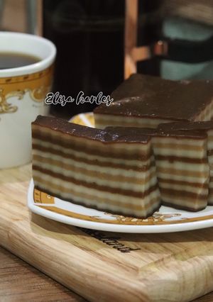 Foto resep Kue lapis kenyal cokelat moka