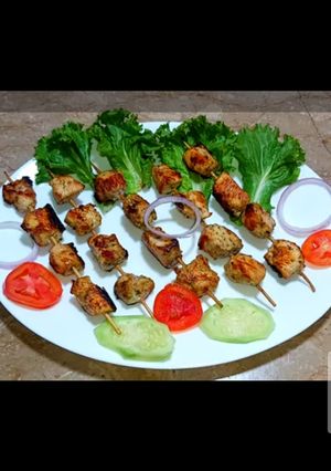 A picture of Chicken Malai Boti.