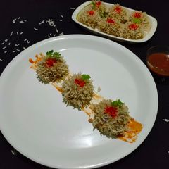Rice flower dumplings/chawal ke ful A picture of Rice flower dumplings/chawal ke ful.