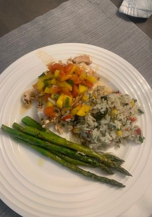 A picture of Mango Salsa Salmon.