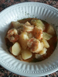 Una foto de Patatas con langostinos