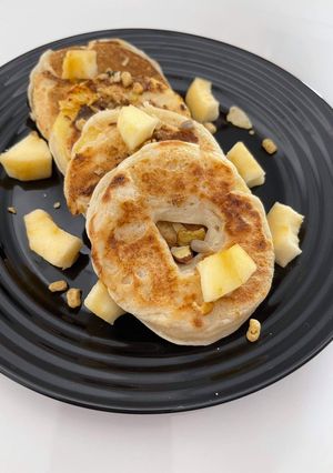 Une photo de Pancakes à la pomme vegan