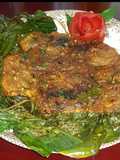 Fish fry with turmeric leaves