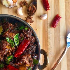 A picture of Mouth-watering Manglorean Mutton Ghee Roast.