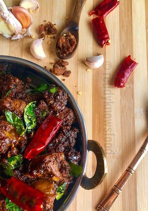 A picture of Mouth-watering Manglorean Mutton Ghee Roast.