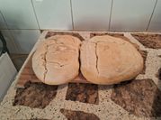 Una foto de como preparar la masa del pan de campo