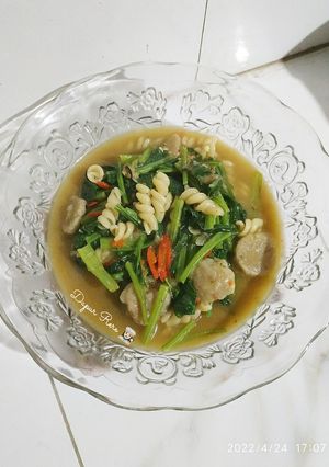 Foto resep 47. Tumis sawi with baso and macaroni