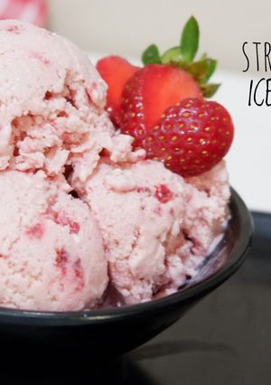 Foto resep Es Krim Strawberry (Creamy Banget)