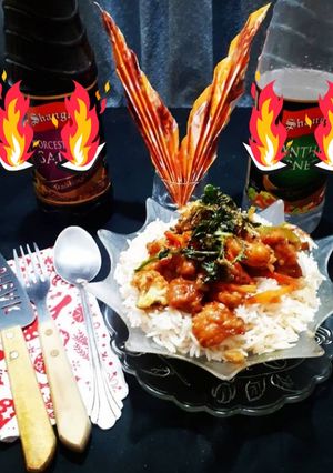 A picture of Crispy Orange Chicken Rice Bowl.