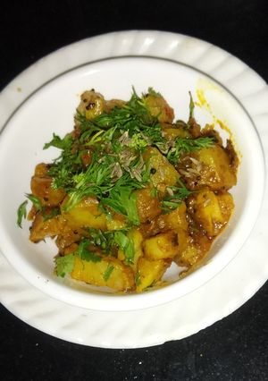 A picture of Jeera Aloo.