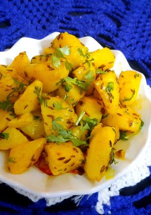 A picture of Jeera Aloo.