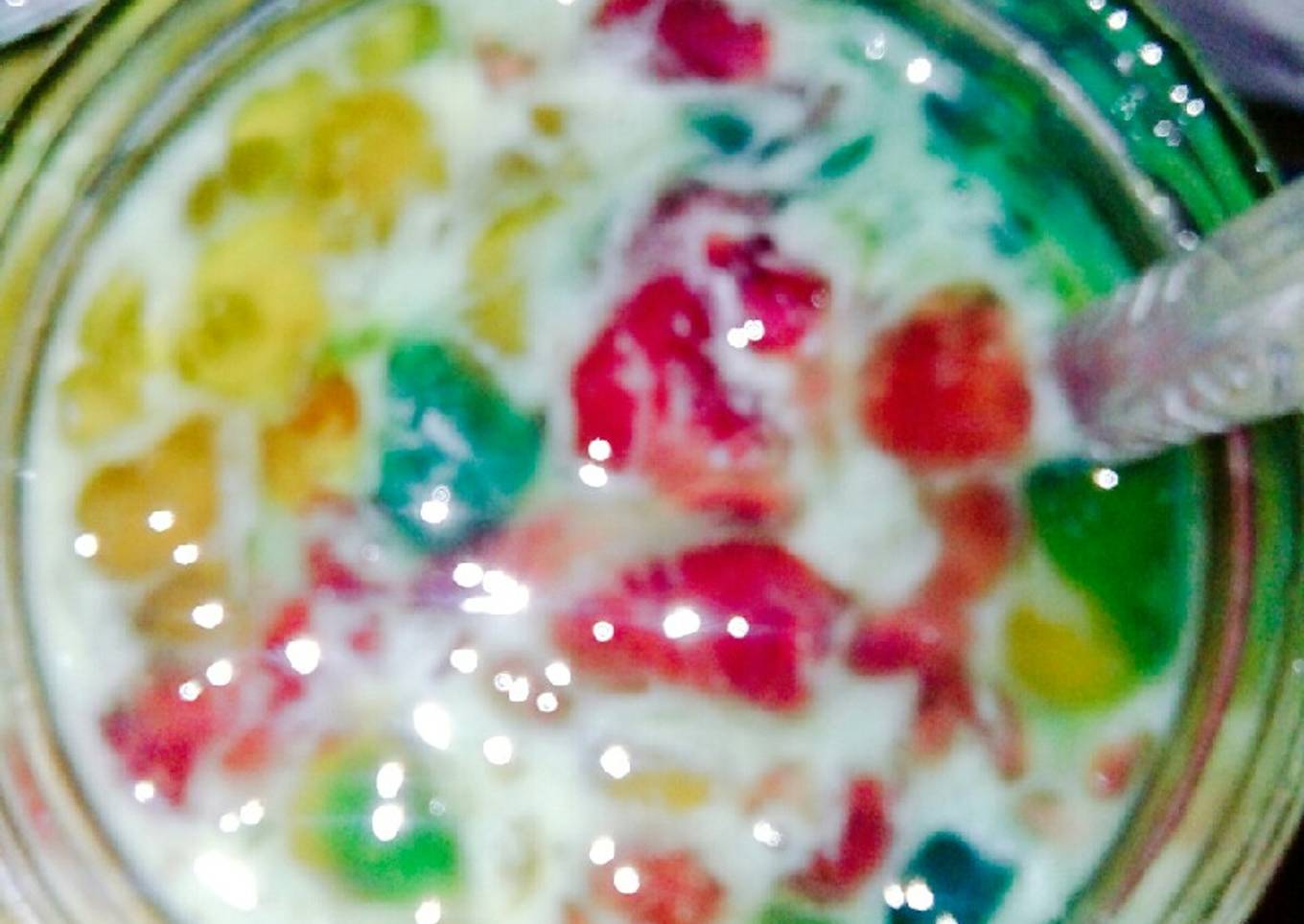 Cendol pelangi susu