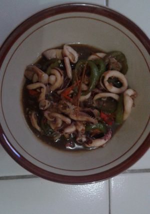 Foto resep cumi cumi saus tiram