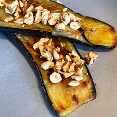 A picture of Miso Glazed Aubergine With Toasted Cashews 🍆.