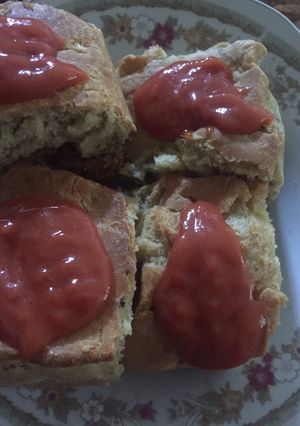 Foto resep Roti abon saus tomat
