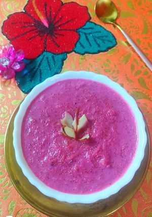 A picture of Beetroot Apple Rajgira Kheer.