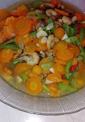 Foto resep Oseng udang worcis (wortel+buncis) 😁