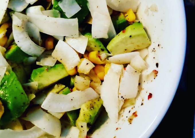 Coconut+avocado+corn salad