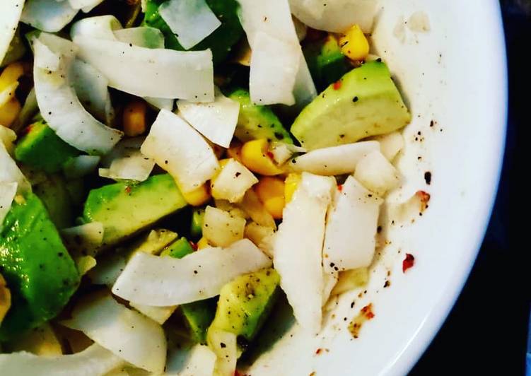 Steps to Prepare Perfect Coconut+avocado+corn salad