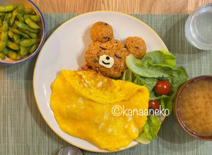 泰迪熊造型-日式歐姆蛋包飯🧸💝 的食譜成品照片