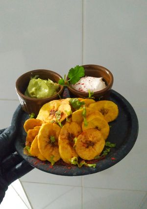 Una foto de Patacón venezolano! Con molho