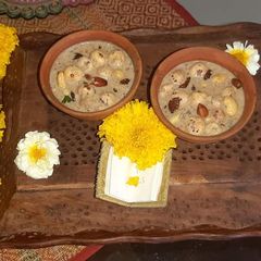 A picture of Foxnut kheer in jaggery.