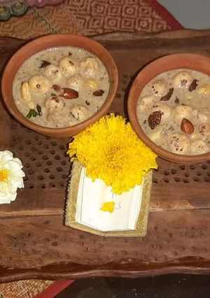 A picture of Foxnut kheer in jaggery.