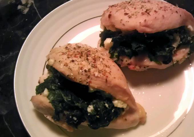 Chicken stuffed with spinach and goat cheese