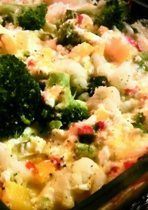 A picture of Broccoli Cauliflower Cheese Baked.