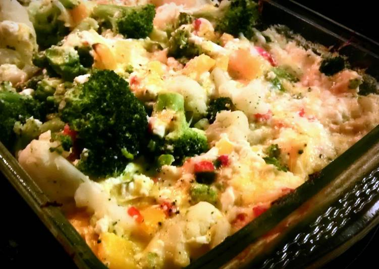 Healthy Recipe of Broccoli Cauliflower Cheese Baked