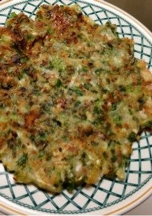 A picture of Cheese Chijimi with Leftover Gyoza Filling.