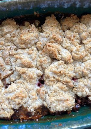 A picture of Breakfast Cobbler with Sourdough Discard Crust.