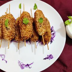 A picture of Sabhudana kabab.