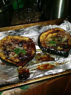 A picture of Sweet & Fruity Blueberry-Plum Baked Acorn Squash.