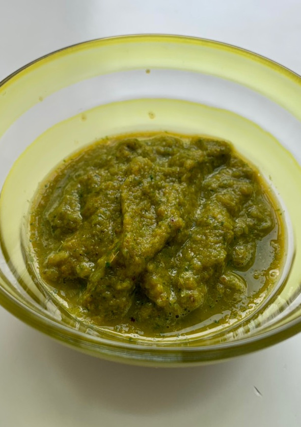 Una foto de Pasta de curry verde con lo que tenía en casa…