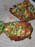 Chicken garnished with butter and garlic😋