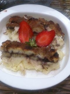 Foto resep Puding Roti Pisang Coklat
