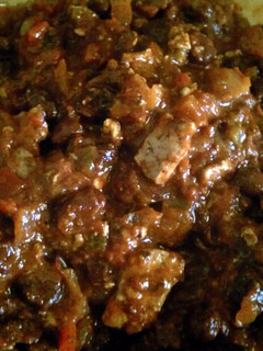 A picture of Tasty Tofu and Black Bean Vegetarian Chili.