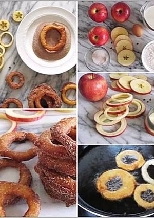 Una foto de Aros de manzana 