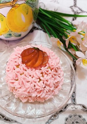 A picture of Light Individual Zuccotto with Ricotta Cream.