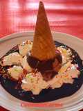 Helado de nata y chocolate ((desconstrucción)