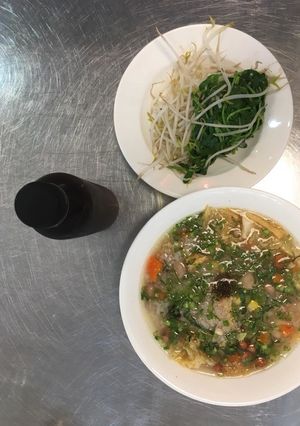 Hình của món Cháo rau đắng (chay).